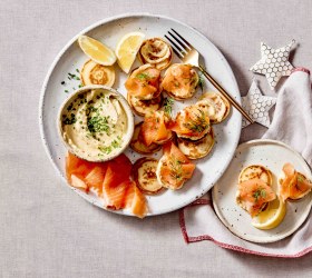 Salmon Blinis with Whipped Butter